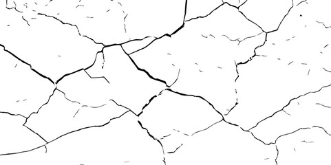 Cracked wall texture grunge background. Earthquake effect. Vector illustration-Old cracked texture set isolated. Dry land crack texture for overlay.
