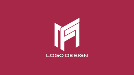 Naklejka premium Bold MF monogram logo with angular lines in white ideal for professional, corporate, or personal branding