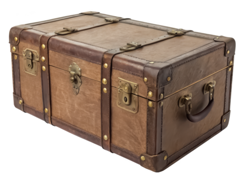 Retro vintage trunk png vintage chest png old style trunk png storage trunk png classic trunk png retro box png transparent background image