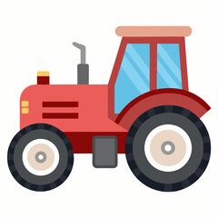 Tractor Side Silhouette Vector