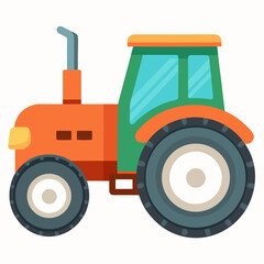 Obraz premium Tractor Side Silhouette Vector