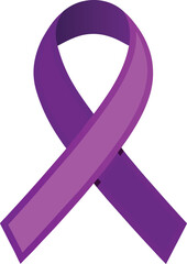 Purple awareness ribbon symbolizing support and solidarity