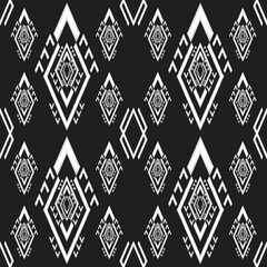 retro vintage ikat mexican ethnic aztec tribal encient batik pattern seamless background for fashion fabric and textile, 2d illustration
