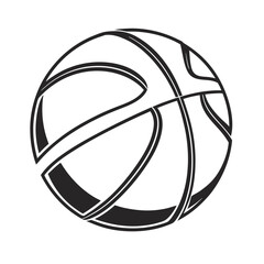 Simple Black and White Basketball Icon