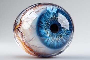 Detailed rendering of a stylized human eye.