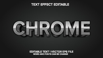 chrome text effect vector editable