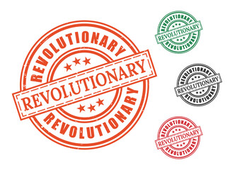 Obraz premium Trailblazing Stamp Set, Revolutionary and Innovative Grunge Vector Labels 