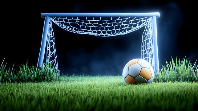 foggy dark soccer field - Powered by Adobe