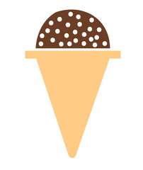 Ice cream clip art design on plain white transparent isolated background for sign, decal, card, shirt, hoodie, sweatshirt, apparel, tag, mug, icon, poster or badge