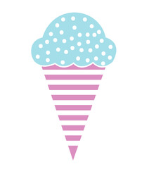 Ice cream clip art design on plain white transparent isolated background for sign, decal, card, shirt, hoodie, sweatshirt, apparel, tag, mug, icon, poster or badge