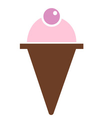 Ice cream clip art design on plain white transparent isolated background for sign, decal, card, shirt, hoodie, sweatshirt, apparel, tag, mug, icon, poster or badge