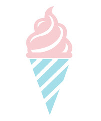 Ice cream clip art design on plain white transparent isolated background for sign, decal, card, shirt, hoodie, sweatshirt, apparel, tag, mug, icon, poster or badge