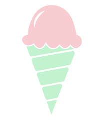 Ice cream clip art design on plain white transparent isolated background for sign, decal, card, shirt, hoodie, sweatshirt, apparel, tag, mug, icon, poster or badge