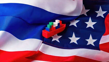 Concept of Trade and Shipping Between Thailand and the USA, Import Tariffs Poster Banner