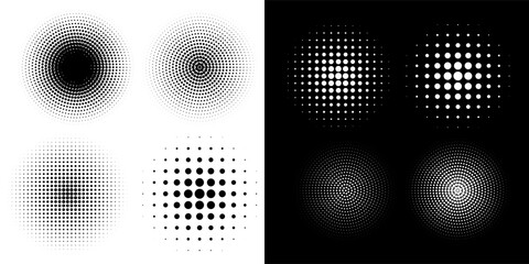 Halftone gradient. Dotted gradient, smooth dots spraying and halftones dot background seamless modern arts