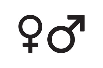 Gender Symbols icon silhouette vector with white background