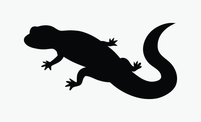 Salamander silhouette, salamander line art silhouette vector illustration 