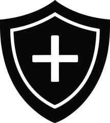 Fototapeta premium Shield with Plus Icon
