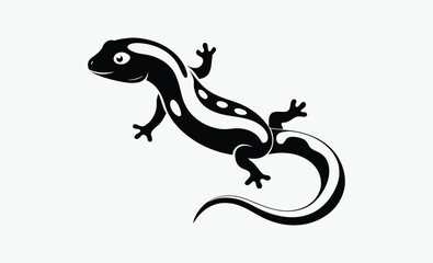 Salamander silhouette, salamander line art silhouette vector illustration 