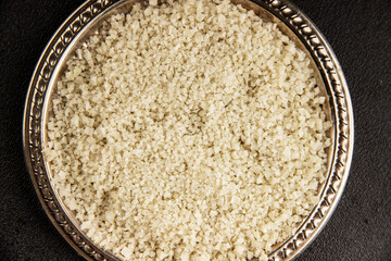 Food salt crystals sea food salt spices additive gourmet food background on the table rustic food...