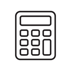 Outline Calculator Vector Icon on White Background