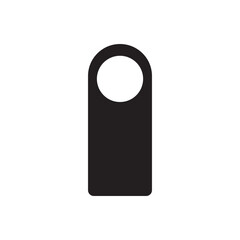 Hotel door hanger silhouette vector flat design on white background.