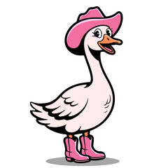 The Pink Goose animal bird vector illustration.
