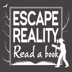 Escape Reality Through Reading A Graphic Illustration Encouraging Literary Exploration and Imagination Featuring a Reader