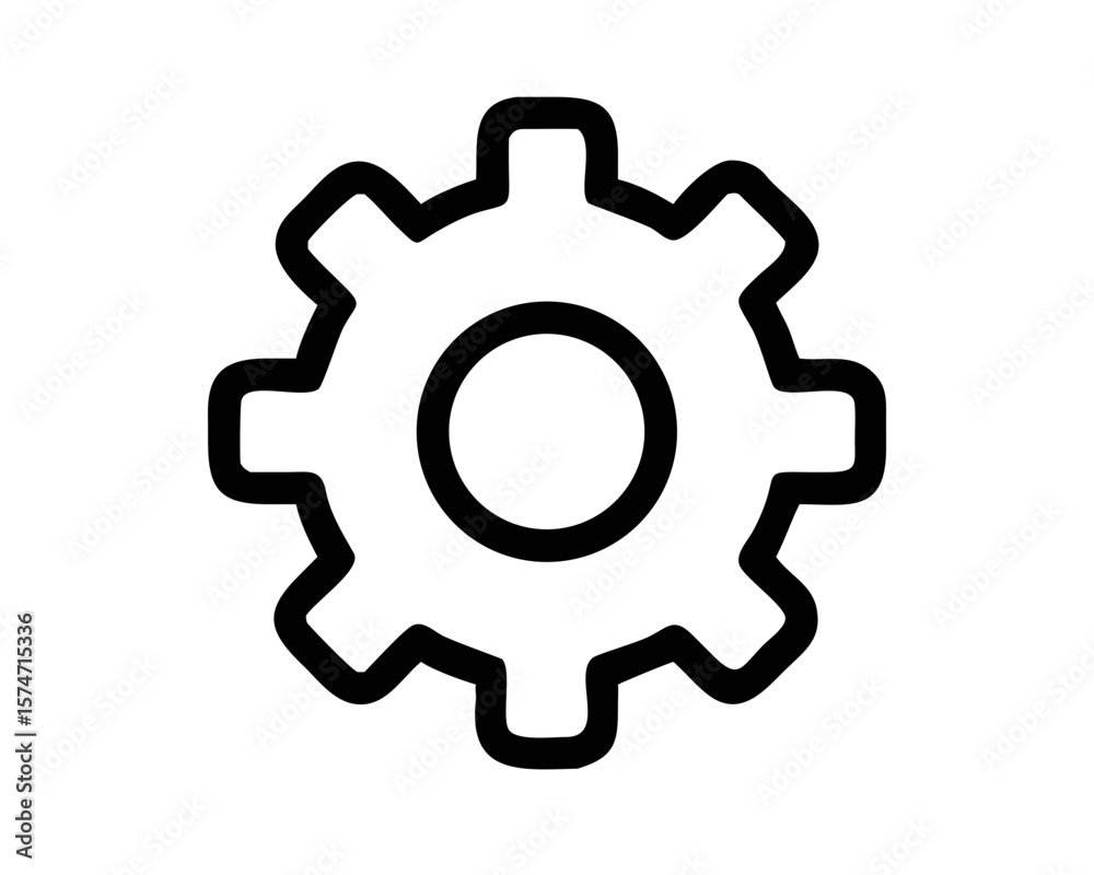 Aufkleber Modern gear silhouette vector icon for user interface design and options