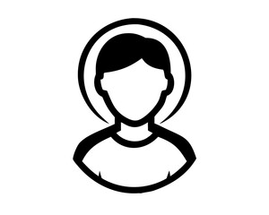 Modern gender neutral user profile head silhouette design with transparent background