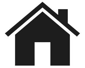 Minimalist black house silhouette home icon for website and application designs