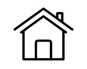 Simple black house silhouette represents home icon for modern design usage