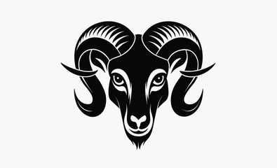  Ram head silhouette, ram head outline, ram head line art silhouette vector illustration 
