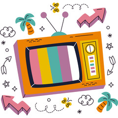 retro tv set vector illustration