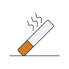 smoke color line icon with white background vector stock illustration