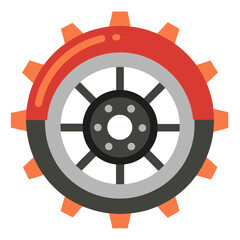 Obraz premium Tractor Wheel Silhouette Vector