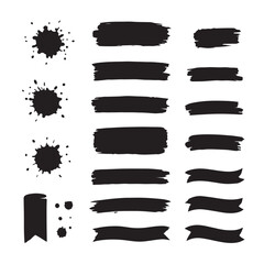 A collection of vector grunge banners and ink splash designs, perfect for vintage labels or decorative award scrolls