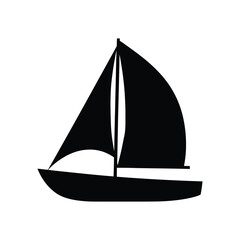 Sailboat silhouette icon vector isolated on white background. Sail boat symbol
