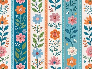 Playful and vibrant floral pattern