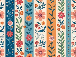 Playful and vibrant floral pattern