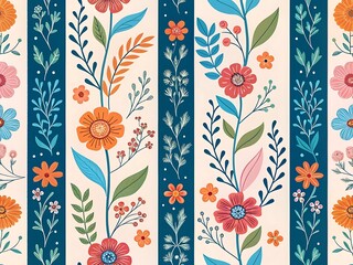 Playful and vibrant floral pattern
