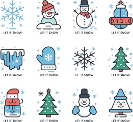 Fototapeta premium Charming set of ten versatile icons for various design projects and applications