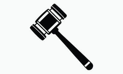 Judge gavel silhouette, judge gavel line art silhouette vector illustration