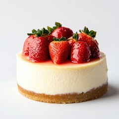 Delicious Strawberry Cheesecake with Fresh Toppings and Glaze