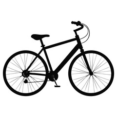 Obraz premium Clean black silhouette of a classic bicycle with realistic detailing and smooth lines