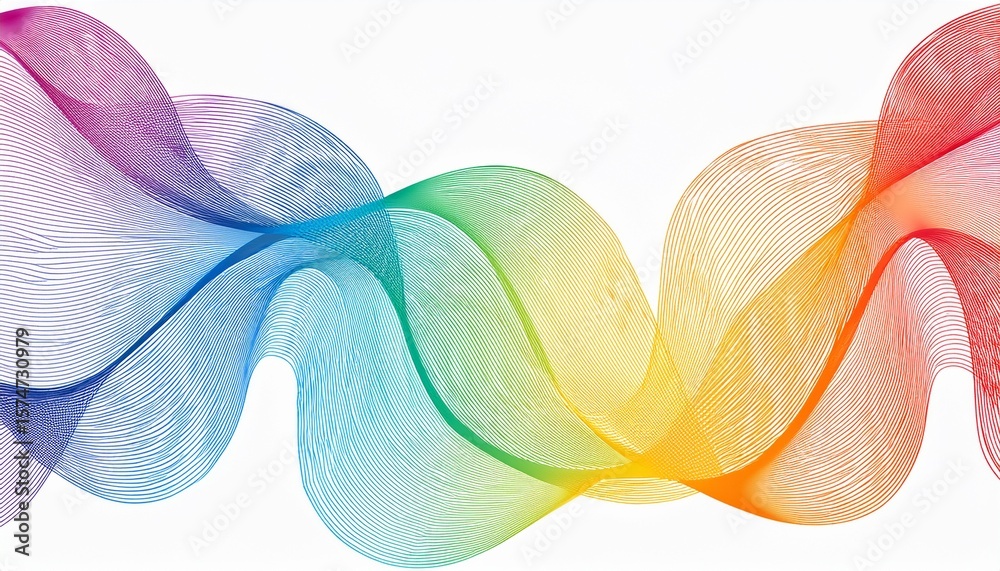Aufkleber abstract color gradient wave shape on a white background pattern with a rainbow ribbon dynamic line pattern wavy color graphic