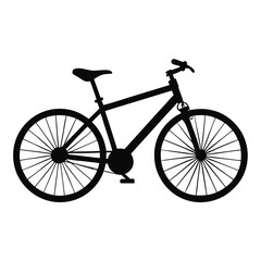 Classic black bicycle silhouette with detailed realistic design elements for various uses