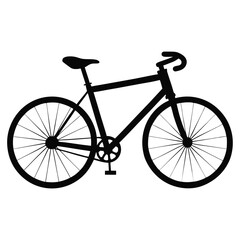 Obraz premium Minimalist black bicycle silhouette perfect for cycling events and sports promotions