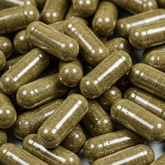 Herbal Supplement Capsules Arranged for Wellness in Clinic Setting. 8k.