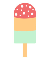 Popsicle clip art design on plain white transparent isolated background for sign, decal, card, shirt, hoodie, sweatshirt, apparel, tag, mug, icon, poster or badge